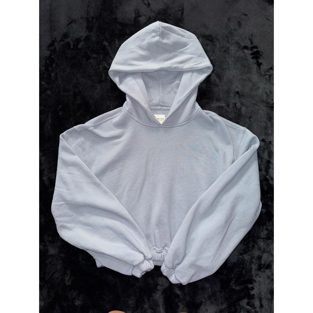 Abercrombie & Fitch Light Blue Cropped Hoodie